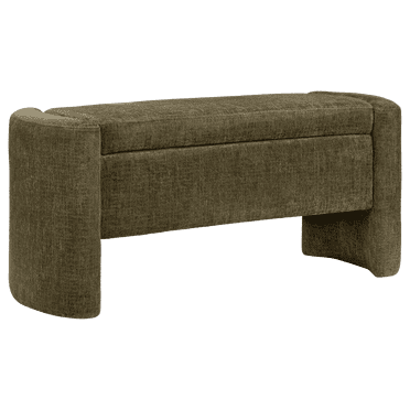 Bouclair Green Upholstered Storage Ottoman