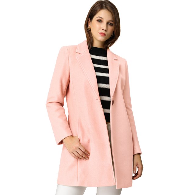 INSPIRE CHIC Manteau Long Classique pour Femme à Revers Cranté, Manches Longues