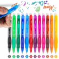 thumbnail image 1 of 12 Colors Retractable Erasable Gel Pens (0.5mm) Make Mistakes Disappear Comfort Grip For Drawing Writing Planner And School 5ml, 1 of 9
