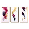 thumbnail image 2 of Designart "Fluidity Exquisite Magenta Ink Clouds V" Abstract Painting Framed Wall Art Set Of 3 - Gold Modern Frame Gallery Wall Set For Home Decor, 2 of 6