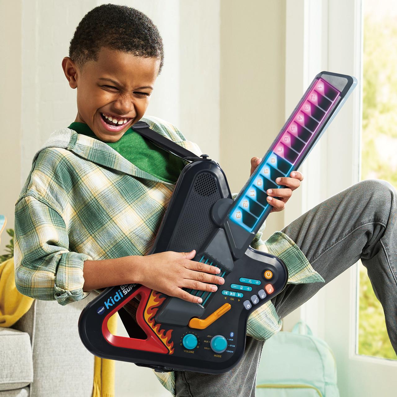 VTech Kidi Guitare Superstar pour créer de la musique, former un groupe, jouer à des jeux et plus encore pour les enfants - Version Française, 5+ Ans