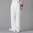 thumbnail image 3 of HXWCHs Pantalon de Plage en Lin pour Homme Ample Tenue de Golf Blanc TG, 3 of 6