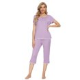 thumbnail image 1 of MINTLIMIT Ensembles de Pyjama Unis pour Femmes, Hauts à Manches Courtes et Pantalons Capri, 1 of 3