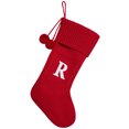 thumbnail image 2 of Dvkptbk Bas de Noël Personnalisés avec Lettre, Bas de Noël Rouges en Tricot Torsadé de 17 Pouces, Ornements Suspendus de Noël pour Arbre de Noël, Sacs-Cadeaux de Noël Pendentif(R), 2 of 4