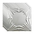 thumbnail image 1 of Fasade Art Deco Vinyl 2ft x 2ft Lay In Ceiling Panel Brushed Aluminum 5 Pack, 1 of 5