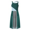 thumbnail image 4 of Oyolan Robe de Danse Ballet Sans Manches en Maille Transparente pour Filles, Vert Foncé 10, 4 of 7