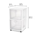 thumbnail image 2 of Sterilite Ultra 2 Drawer Filing Storage Cart, Plastic Rolling Organizer, 4 Pack, 2 of 12