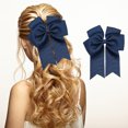 thumbnail image 1 of Iumwxz 6-inch Ribbed Satin Fishtail Double Layered Ribbon Bow Hair Clip For Children's Hair Accessories Hair Clip, 1 of 7
