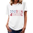 thumbnail image 1 of Hauts d'Été Grande Taille Hauts d'Été pour Femmes Imprimé de la Fête de l'Indépendance Vacances Manches Courtes Col Rond Décontracté Coupe Ample T-Shirts Graphiques Col en V T-Shirt Femme en Liquidation, 1 of 4
