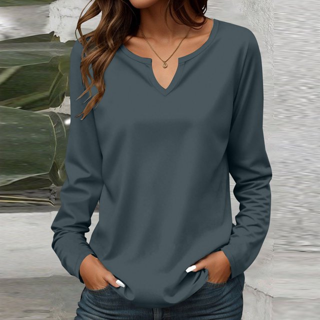 YLHFASHION Femmes Mode Décontractée Manches Longues Hauts Chemises Blouses Hauts Économies d'Été Liquidation Chemises pour Femmes