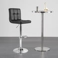 thumbnail image 4 of Costway Adjustable Swivel Bar Stool Counter Height Bar Chair PU Leather w/ Back Black, 4 of 10