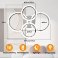 thumbnail image 3 of Vloitgol Modern LED Ceiling Light Fixture, 4 Rings Dimmable Flush Mount Ceiling Light with Remote, Acrylic Close to Ceiling Lighting Fixture for Low, 3 of 7
