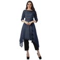 thumbnail image 2 of Moomaya Printed Traditional Clothing Womens Asymmetric Kurti Kurta With Pant Set, 2 of 6