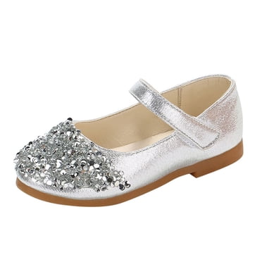 LSLJS Chaussures de Fille Robe Mignonnes Fleur Mariage Fête Demoiselles d'Honneur Chaussures Paillettes Princesse Ballerines pour Enfant Tout-Petit