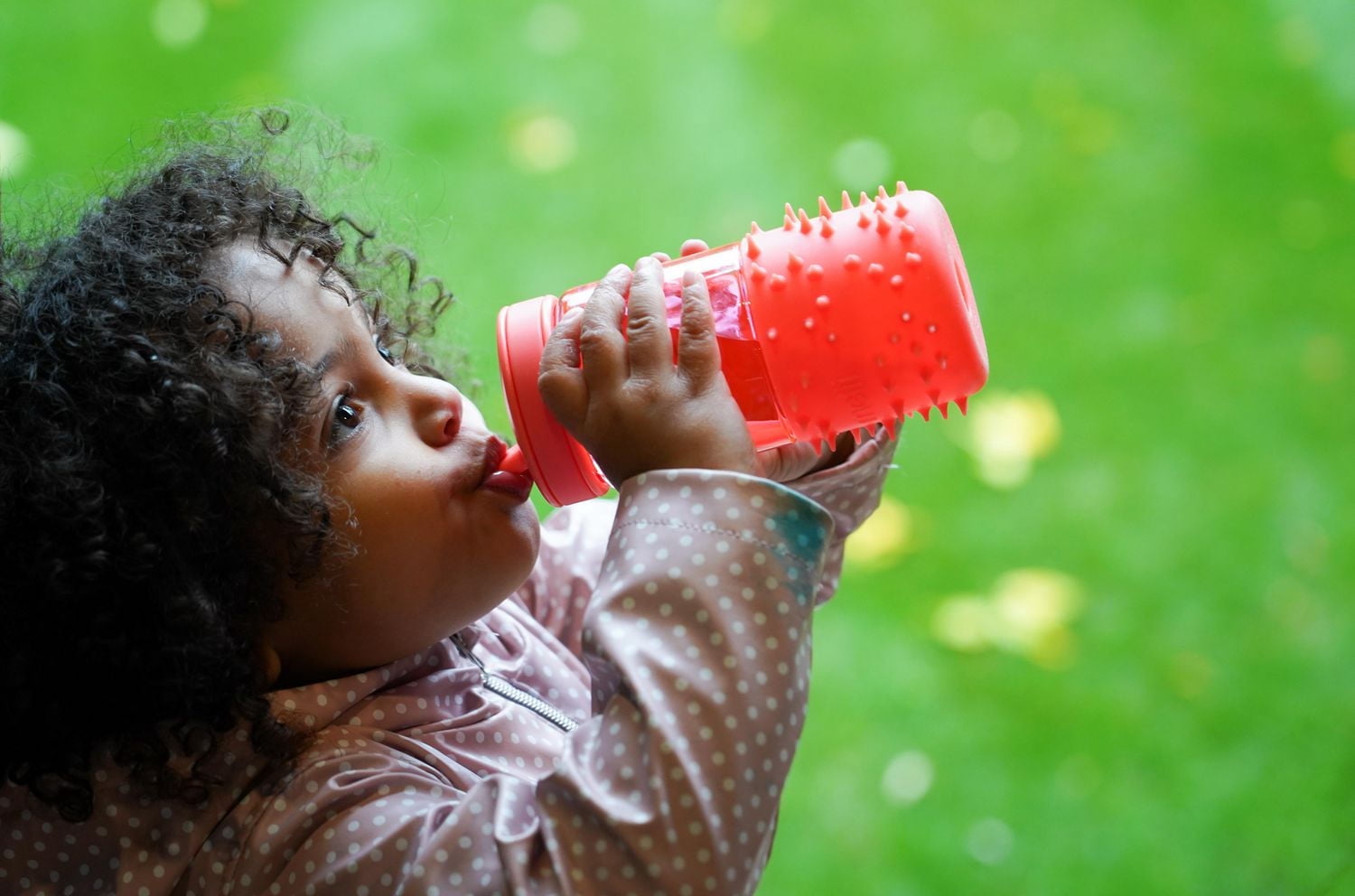 Toddler and Kids Spikey Water Bottle with Straw and handle