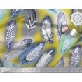 thumbnail image 3 of Soimoi Moss Georgette Fabric Leaves & Feather Decor Fabric Printed Yard 42 Inch Wide, 3 of 3