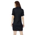 thumbnail image 4 of Bimba Women Short Black Mini Dress With Side Slit Soft Rayon Chic Clothing, 4 of 8