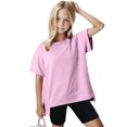 thumbnail image 5 of Plebaso T-shirts Surdimensionnés pour Garçons Filles Manches Courtes Décontractés T-Shirts Unis Enfants Col Rond Hauts Légers, 5 of 5