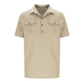 thumbnail image 4 of EOYWHK Big and Tall Linen Shirts for Men Button Up Golf shirts Short Sleeve Collared Business Blouses, 4 of 5