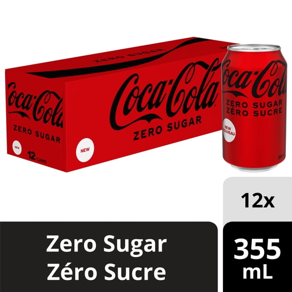 Boisson gazeuse Coca-Cola Zéro sucre Fridge Pack canettes, 355 mL, emballage de 12