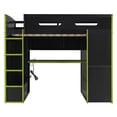 thumbnail image 4 of Noble House Full Size Wood Loft Bed with Desk, Wardrobe, Green, 4 of 10