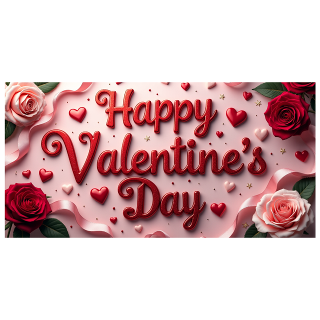 Valentine's Day Party Decoration Banner Heart Design Backdrop Event Photo Props Love Celebration Romance Gift Box Background