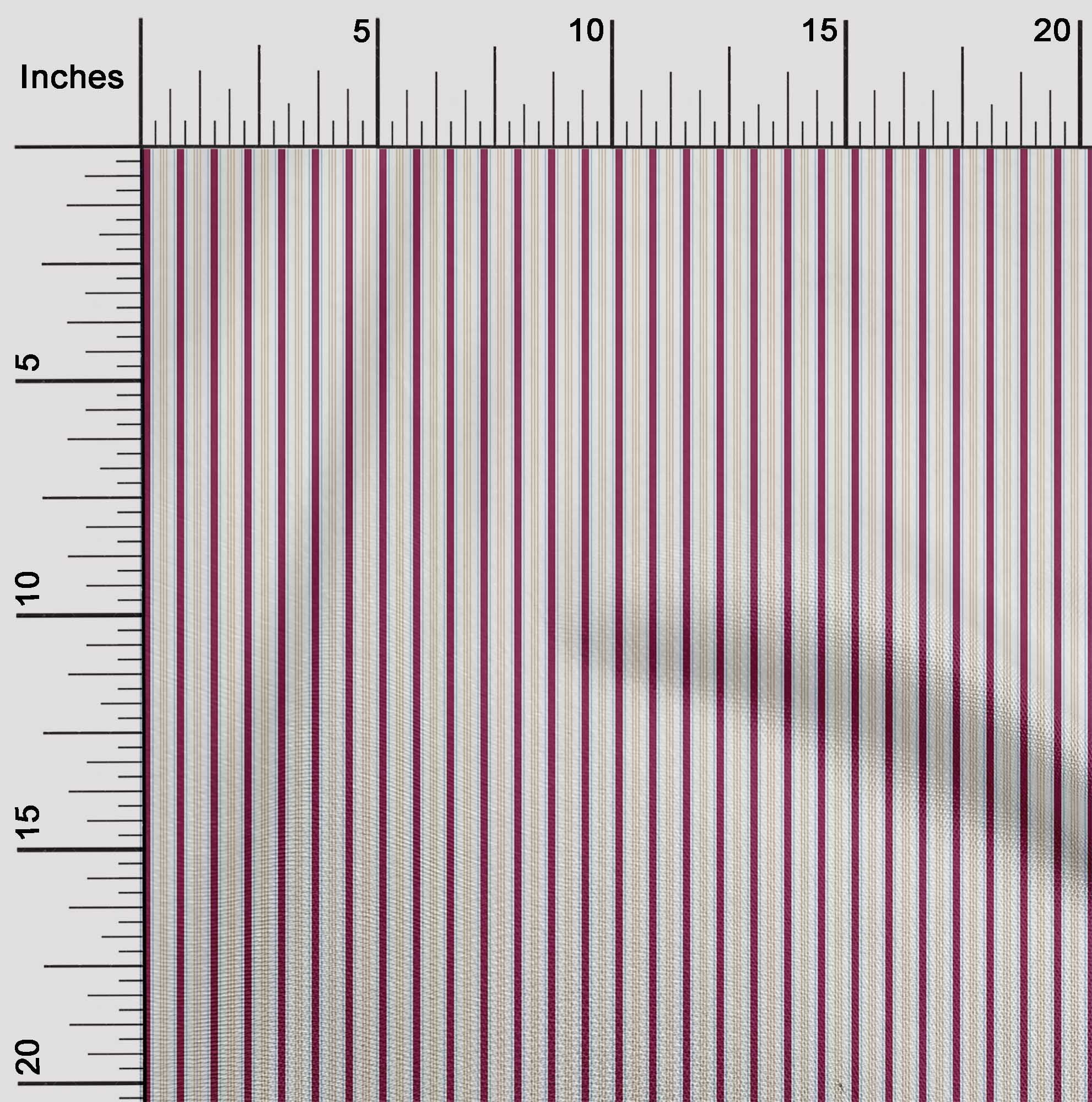 oneOone Tissu Jersey en Viscose Tissu à Imprimé Rayures Multicolores au Mètre 60 Pouces de Large