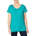 thumbnail image 3 of Hanes Maillot Flammé pour Femmes à Col en V Froncé, 2TG, Eco Teal, 3 of 4