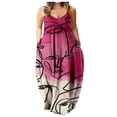 thumbnail image 1 of Robe Longue d'Été Sans Manches à Col Rond Imprimé pour Femmes Grande Taille avec Bretelles Spaghetti et Poches, 1 of 4