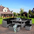thumbnail image 1 of Costway 7 PCS Patio Rattan Dining Set Sectional Sofa Couch Ottoman Garden Black, 1 of 10