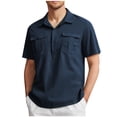 thumbnail image 1 of EOYWHK Big and Tall Linen Shirts for Men Button Up Golf shirts Short Sleeve Collared Business Blouses, 1 of 5