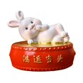 thumbnail image 1 of Baohd Lucky Rabbit Statue Money Box Figurines Piggy Bank Storage Case for Bedroom 10cmx10cmx9cm, 1 of 9