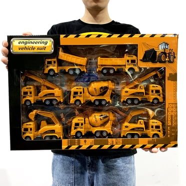 Jouets pour Garçons Voitures Jouets, Voitures Jouets pour Garçons, Voiture Télécommandée Jouet, Ensemble de 8 Véhicules de Construction pour Enfants,-Anane, Excavatrice, Camion Benne, Ciment, Jouet d'Ingénierie Éducatif Anniversaire 3+ Ans Garçon