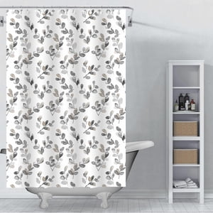 LQFMEHOT Linge de douche Rideau 5G Linges de douche avec 12 Gommets en métal et aimants pondérés étanches Rideaux de douche de service pour salle de bain de douche 72 x 72