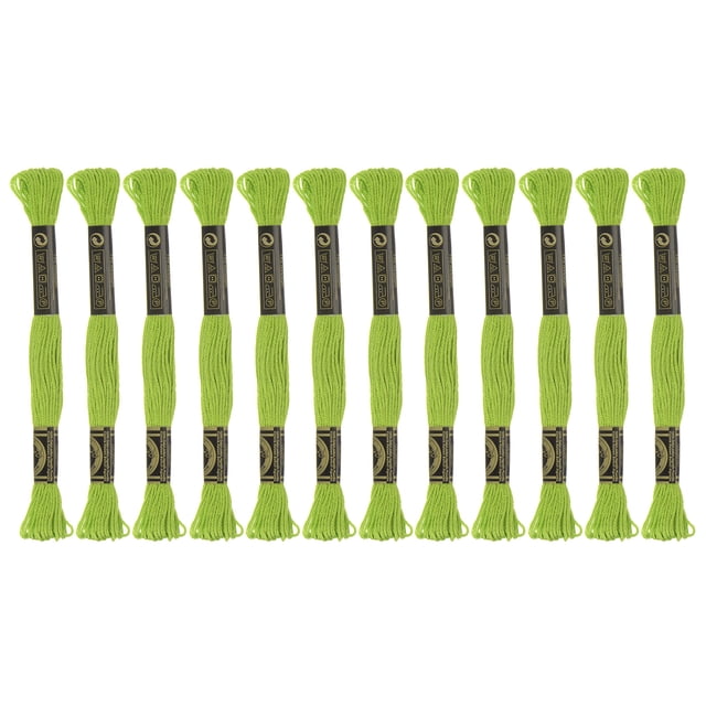 Unique Bargains Fil à Broder Vert Vif, 8 m - 12 Écheveaux