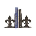 thumbnail image 2 of Creative Co-Op Serre-Livres en Fer en Forme de Fleur de Lis (Ensemble de 2 Pcs), Bronze, 2 of 6