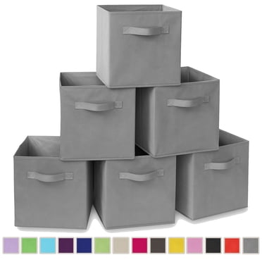 YOYTOO 6 Pack Collapsible Fabric Cube Storage Bins, 11" Collapsible Cube Organizer Baskets Bins