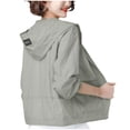thumbnail image 1 of TACILIP Vestes Courtes de Protection Solaire pour Femmes Grande Taille à Fermeture Éclair, Chandail à Capuchon à Manches Longues, Vestes d'Automne, Manteau Décontracté et Tendance, Vestes d'Extérieur avec Poches, Vêtements d'Automne pour Femmes, 1 of 3