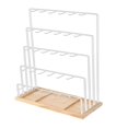 thumbnail image 3 of Xuanheng 5 Tiers Earring Display Stand Holder Jewelry Hanger Rack Easy Assemble Tabletop with Hooks for Home Ear Studs Keychains Rings White, 3 of 8