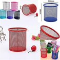 thumbnail image 2 of Office Desk Accessories Metal Grid Round Pens Pencils Holder Desk Organizer -Red, 2 of 4