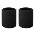 thumbnail image 1 of GOGO Terry Cloth Wristband Athletic Wrist Sweatband for Gym Sports Black 2PCS, 1 of 7