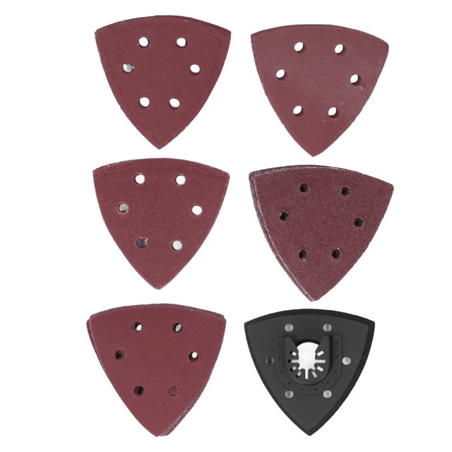 51PCS Detail Sanding Pads Kit 6 Dust Removal Holes 3.5in Triangular Sandpaper for Wood Metal