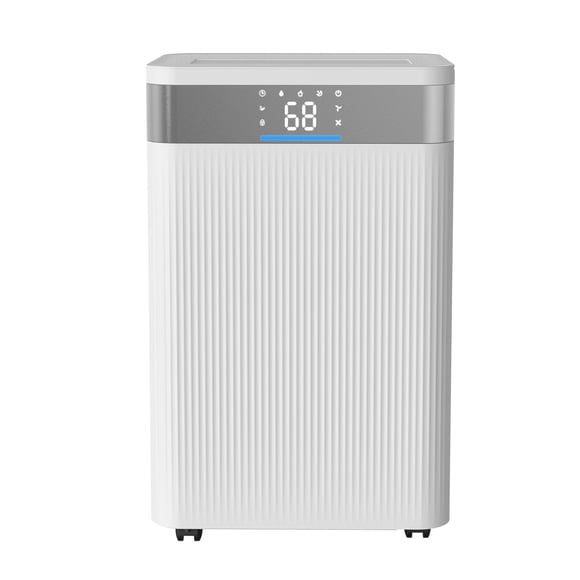 KFFKFF 52 Pints Dehumidifier for Home & Basement, Drain Hose for Commercial & Industrial Use, Smart Humidity Control, Low Noise, White