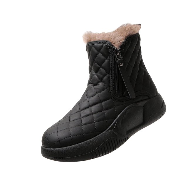 Bottes d'Hiver Doublées Chaudes Bottines Courtes Mode Extérieur Bottines Cheville Chaussures pour Randonnée Randonneur Hiver 39 Noir