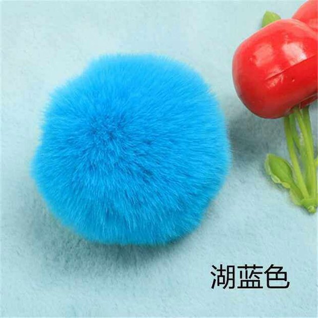 facefd Fuzzy Ball Keychain Supple Comfortable Lovely Key Rings Adorable Practical Key Chains Women for Children Adults Elderly Students Sky Blue 8cm