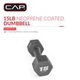 thumbnail image 3 of CAP, 15lb Neoprene Dumbbell, Cool Gray, Single, 3 of 8