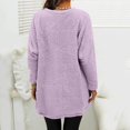 thumbnail image 4 of SNKSDGM Chandails Courts pour Femmes Chandail à Col Rond pour Femmes Chandail Uni d'Automne et d'Hiver Chaud à Col Rond à Manches Longues avec Poche Robe Décontractée Hygiénique TTTTG, 4 of 6