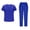 Blue, variant on Nfurl Womens Scrubs Sets with 5 Pockets Workwear Nursing Uniform Scrubs Set 2 Piece Short Sleeve V Neck Nurse Uniform Tops and Pants Navy M