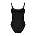 thumbnail image 4 of Penkiiy Women's Rompers Women's Threaded Low Neck Sleeveless Tank Top Skinny Bodysuit Black XS Rompers, 4 of 5