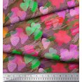thumbnail image 2 of Soimoi Poly Georgette Tissu Brosse Coup & Coloré Coeur Impression Couture Tissu Yard 52 Pouces de Large, 2 of 3